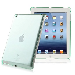 Чехол прозрачный пластиковый для корпуса iPad 3, New (зеленый)