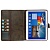 Чехол кожаный c тиснением, и местами для банковских карт для Samsung Galaxy Tab 3 (10.1) / P5200 - коричневый