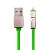Кабель-рулетка для синхронизации и зарядки 2 в 1 (8 pin + microUSB) - USB (1m) зеленый, поддерживает iOS9