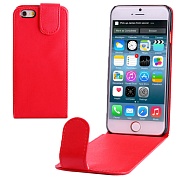 Чехол кожаный вертикальный для iPhone 6 (красный)