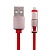 Кабель-рулетка для синхронизации и зарядки 2 в 1 (8 pin + microUSB) - USB (1m) красный, поддерживает iOS9