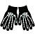 Перчатки для работы с сенсорными экранами в холодную погоду (черные с рисунком скелета)