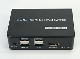 Переключатель AVE HDSW KVM 2S (2PC, HDMI 4K 60Hz, USB 2.0, remote control)