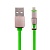 Кабель-рулетка для синхронизации и зарядки 2 в 1 (8 pin + microUSB) - USB (1m) зеленый, поддерживает iOS9